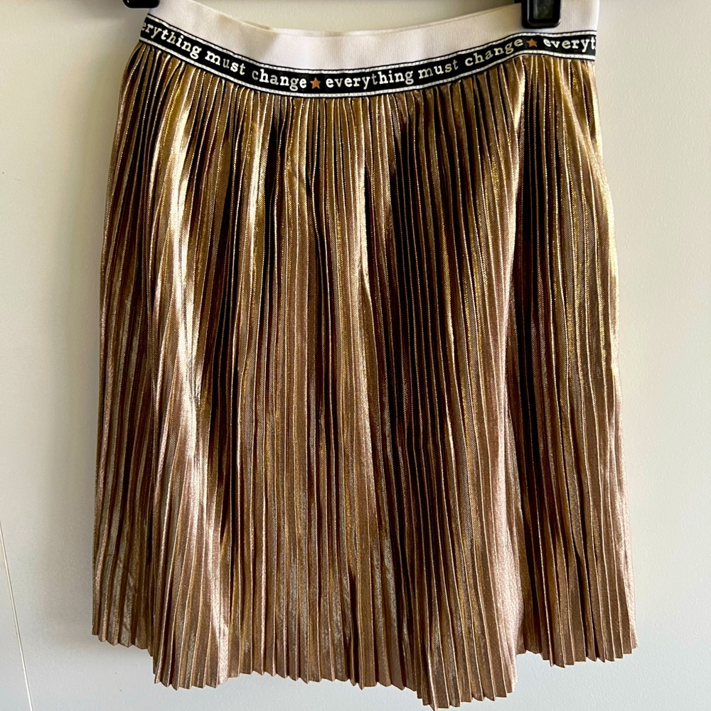 Girls EMC Gold Pleated Skirt
